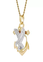 Anchor With Eagle Pendant with 22" Rope Chain in Sterling Silver