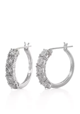 .08 ct. t.w. Diamond Hoop Earrings in Sterling Silver