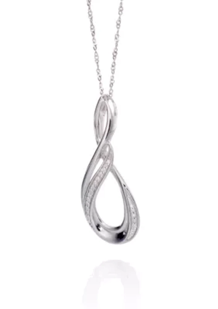 Diamond Figure 8 Pendant in Sterling Silver