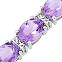 Amethyst White Topaz Bracelet in Sterling Silver