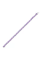 Amethyst White Topaz Bracelet in Sterling Silver