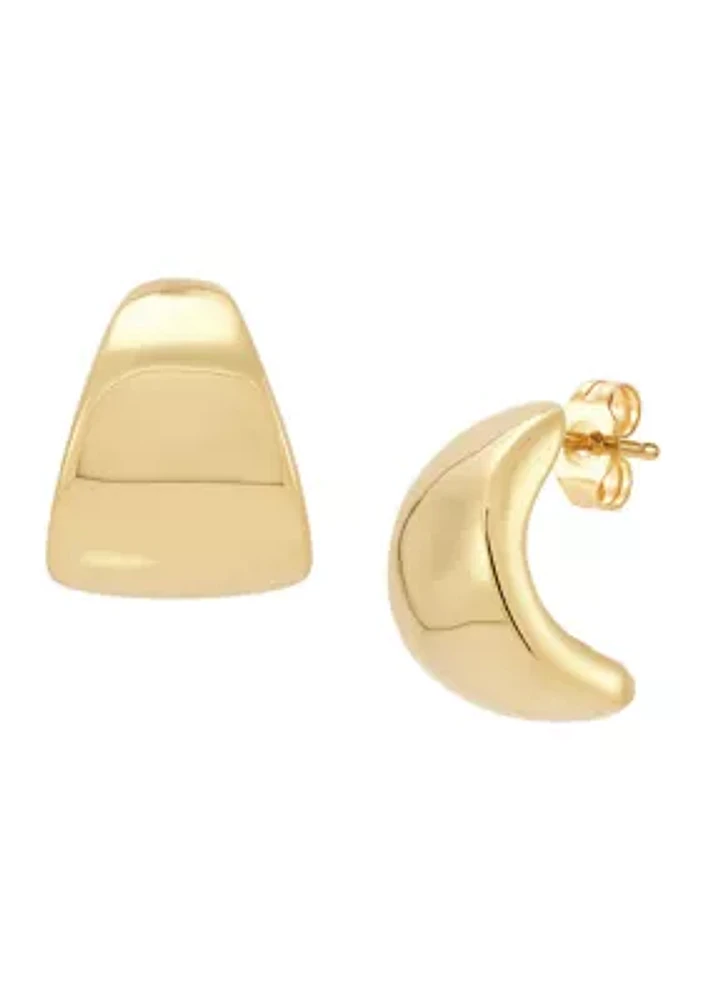 Graduated J Hoop Earring in 10K Yellow Gold