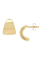 Graduated J Hoop Earring in 10K Yellow Gold