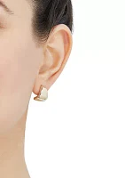 Graduated J Hoop Earring in 10K Yellow Gold