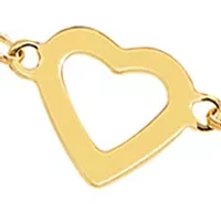 Flat Open Heart Anklet in 10K Yellow Gold