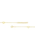 Flat Open Heart Anklet in 10K Yellow Gold