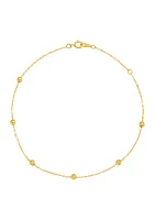 Tincup Beads Anklet in 10K Yellow Gold