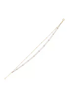 Triple Strand Tin Cup Anklet in 10K Tri-Tone Gold