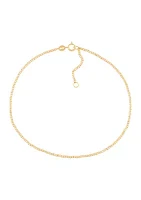 1.5 Millimeter Beads Anklet in 10K Yellow Gold