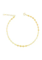 Hollow Disk Links Anklet in 10K Yellow Gold