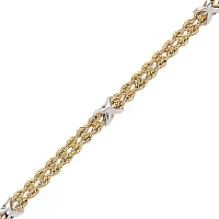 10K Yellow Gold Rope X Stations Bracelet