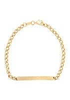 Curved Bar Curb Bracelet in 10K Yellow Gold