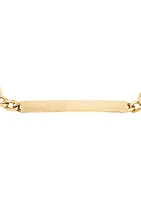 Curved Bar Curb Bracelet in 10K Yellow Gold