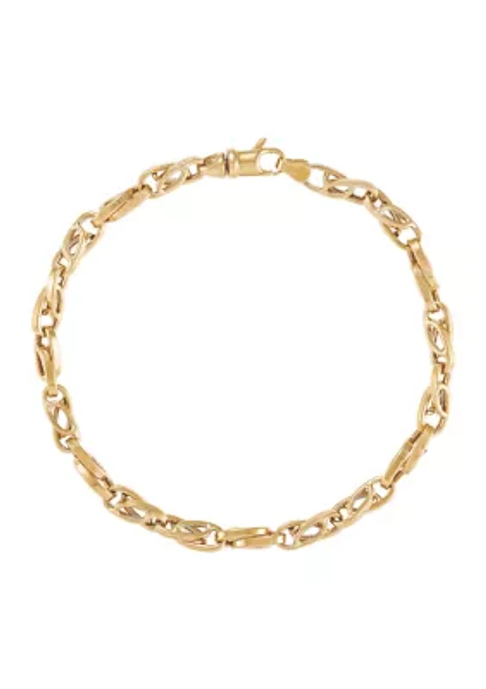 Oval Interlock Bracelet in 10K Yellow Gold