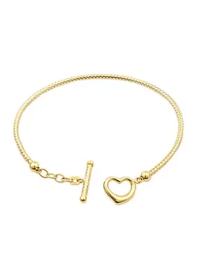 Open Heart Bracelet in 10K Yellow Gold