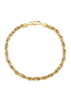 Hollow Rope Chain Bracelet in 10K Yellow Gold