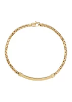 4 Millimeter Curved ID Link Bracelet in 10K Yellow Gold