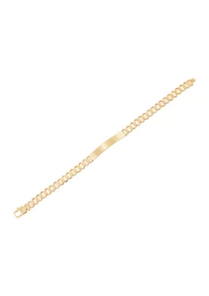 7 Millimeter Railroad Bracelet in 10K Yellow Gold