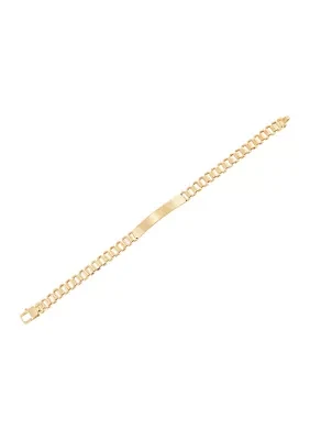 7 Millimeter Railroad Bracelet in 10K Yellow Gold