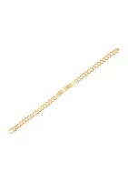 7 Millimeter Railroad Bracelet in 10K Yellow Gold