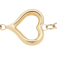 Heart Station Bracelet in 10K Yellow Gold