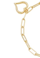 Dangle Heart Bracelet in 10K Yellow Gold