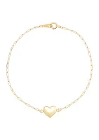 Center Heart Bracelet in 10K Yellow Gold