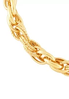 5.5 Millimeter Hollow Oval Links Bracelet in 10K Yellow Gold