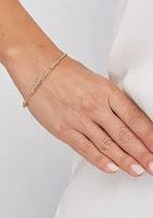 Triple Texture Bars Station Bracelet in 10K Yellow Gold