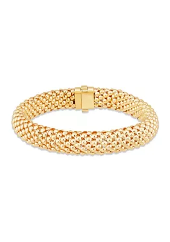 Popcorn Design Links Bracelet in 10K Yellow Gold