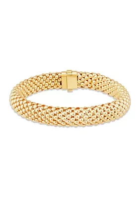 Popcorn Design Links Bracelet in 10K Yellow Gold