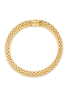 Popcorn Design Links Bracelet in 10K Yellow Gold