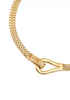 Oval Shape Mesh Chain Bracelet in 10K Yellow Gold