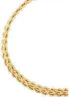 Triple Rows Hollow Rope Chain Bracelet in 10K Yellow Gold