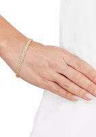 Triple Rows Hollow Rope Chain Bracelet in 10K Yellow Gold