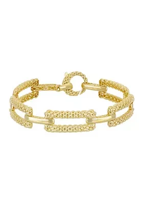 Rise Mesh Rect Element Link Bracelet in 10K Yellow Gold