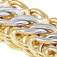 Hollw Intertwined Links Bracelet in 10K Yellow and White Gold