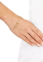 Heart and Cross Bracelet in 10K Yellow Gold