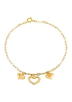 Heart Bracelet in 10K Yellow Gold