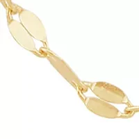 Flower Mirror Chain Necklace in 10K Yellow Gold