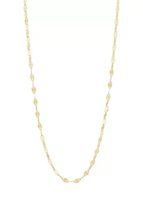 Flower Mirror Chain Necklace in 10K Yellow Gold