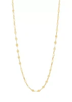 Flower Mirror Chain Necklace in 10K Yellow Gold