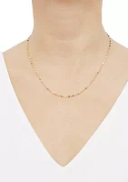 Flower Mirror Chain Necklace in 10K Yellow Gold