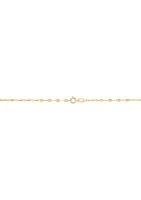 Flower Mirror Chain Necklace in 10K Yellow Gold