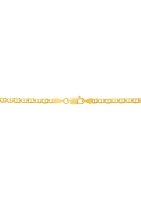 Solid Beveled Mariner Chain Necklace in 10K Yellow Gold