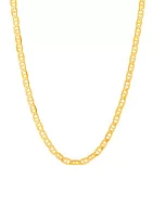 Solid Beveled Mariner Chain in 10K Yellow Gold