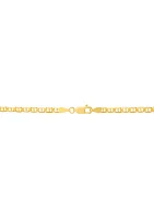 Solid Beveled Mariner Chain in 10K Yellow Gold