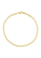 Solid Beveled Mariner Bracelet in 10K Yellow Gold