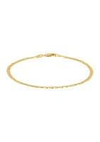 Solid Beveled Mariner Bracelet in 10K Yellow Gold