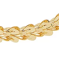 Solid Foldover Heart Chain in 10K Yellow Gold